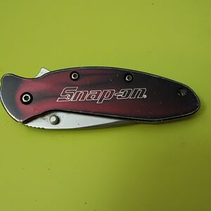 Snap-on Red and Silver Folding Knife